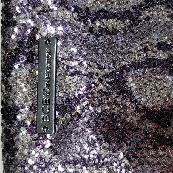 Sequin Snakeskin Print Foldover Clutch - Picture 9 of 13